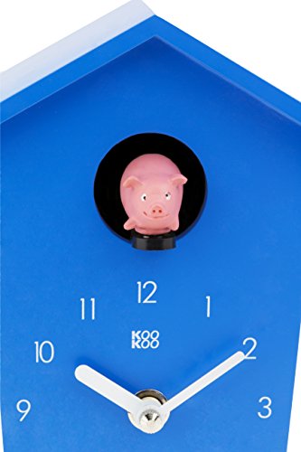 Kookoo Animalhouse Blue, Small Cuckoo Clock With 5 Farm Animals Sounds (Natural Field Recordings) #TOP2