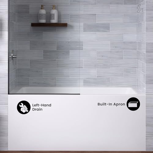 Voltaire 54\" X 30\" Left-Hand Drain Alcove Bathtub with Apron