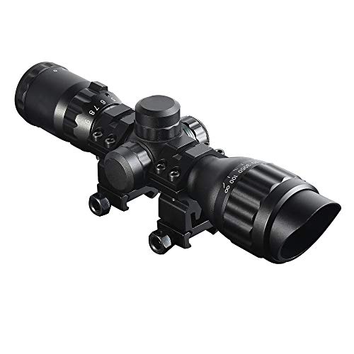 Minidiva Tactical 3-9x32 AOL Rifle Scope Red/Green Illuminated Mil-dot Reticle Flip Up Scope Covers Quad Lock Detachable Rings - Image 4