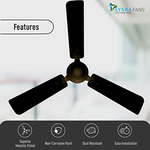 Image of Syska Powertec SFR500-5 Star BLDC Rated BEE Certified Energy Efficient 30 Watt High Speed Fan 1200MM (BROWN)