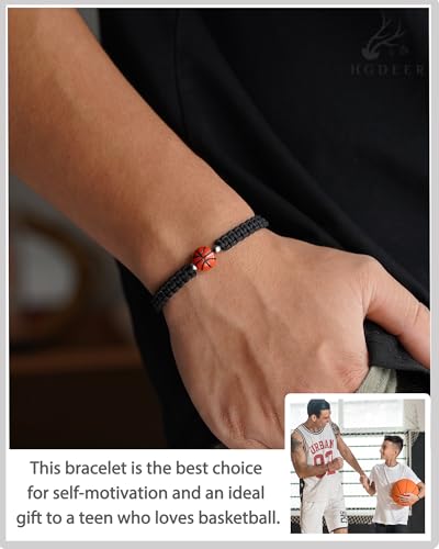 HGDEER Baseball Basketball Bracelet, Adjustable Braided, Baseball Basketball Gifts for 7-18 Year Old Teens, Teams, Son, Grandson Brother Ideas2