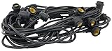 American Lighting LS2-M-24-48-BK Commercial Grade Light String with 25-Sockets, Medium Base, 48-Feet