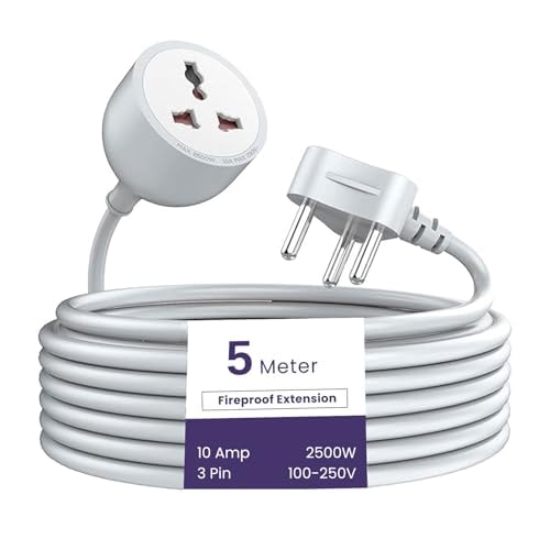 Extension Wire with Plug 9 Metre, Single Outlet 1500W 10A, Heavy Duty Fireproof Wire Extension for Indoor & Outdoor Use [SC1017]