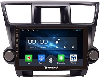 KUNFINE Android Radio CarPlay & Android Auto Autoradio Car Navigation Stereo Multimedia Player GPS Touchscreen RDS DSP BT WiFi Headunit Replacement for Toyota Highlander 2007-2014, if Applicable