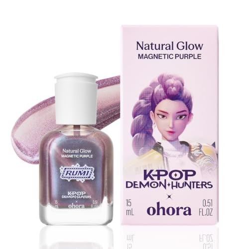 ohora x KPDH Magnetic Nail Care Polish RUMI (Purple), Cat Eye Effect, 15 mL