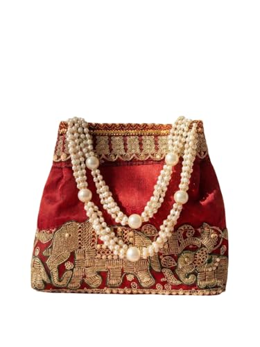 Image of Adiva Potli Handbags For Women | Potli Bags For Ladies For Wedding | Potli Bags For Women | Wedding Bags For Woman | Batwa Potlis Hand Bag | Designer Potli Bag For Ladies For Marriage