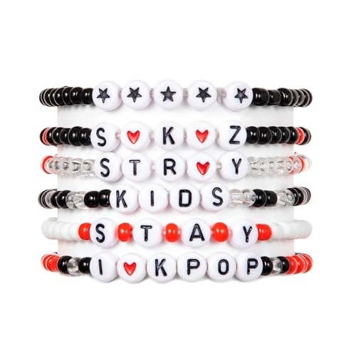 FTTLCUS 6PC Stray-Kids Bracelets Set SKZ Inspired Friendship Bracelets Perfect KPOP-Stray Merch...