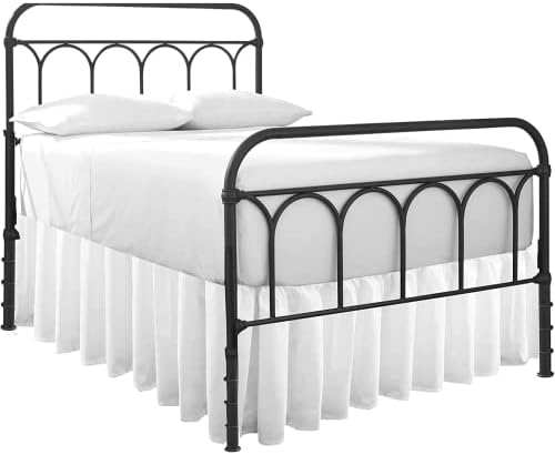 Ruffled Bed Skirt with Split Corners-Dust Ruffle - 12" Drop 100% Microfiber Soft,Sheen & Luxurious Look - Bed Skirts (White -Queen)