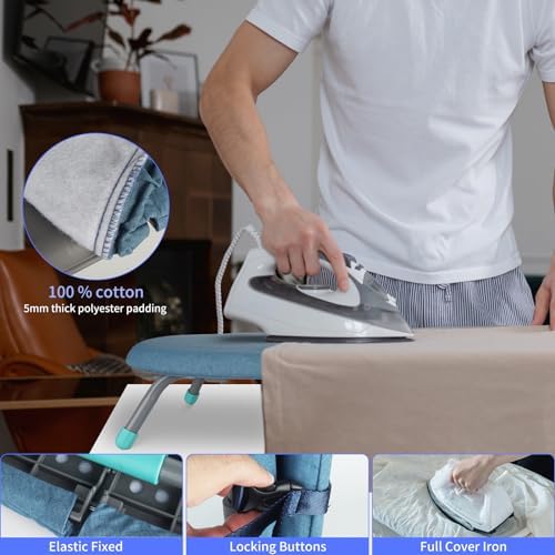PURASKER Foldable Tabletop Portable lroning Board, Compact Small Steam Ironing Table, Non-Slip Folding Feet, Lightweight, Space Saving. Perfect for Travelling and Tight Spaces