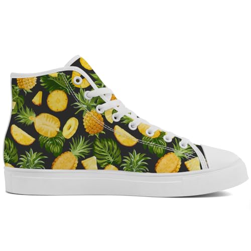 Women's Men's Pineapple High Top Shoes Tropical High Top Canvas Sneakers Lace Up Casual Shoes for Men Women4