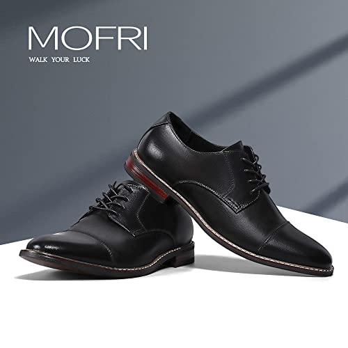 Mofri Men's Oxford Suede Shoes, Wingtip Dress Shoes for All Occasions, Waterproof, Latex Insole, Lace-Up2