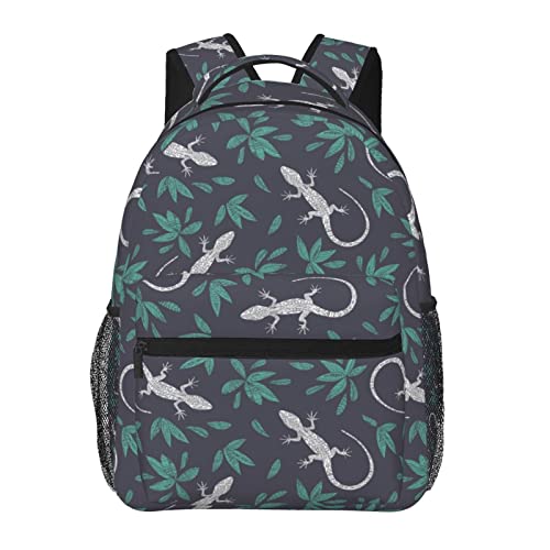 Qurdtt Funny Lizard Pattern Backpack Travel Daypack For Men Women #TOP14