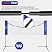 REMYSAOS Professional Badminton Net Portable, Adjustable Height Large Outdoor Badminton Set Tennis Pickleball Net, Sports Game Equipment for Backyard Beach Driveway(Blue-20ft (6.1m))