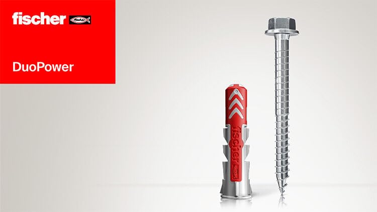 Image of fischer DuoPower 1 /4 inch x 1-3 /16 inch Universal Wall Anchors for Concrete, Brick, Drywall and Wood, (50, New, 1 /4 inch x 1 3 /16 inch)