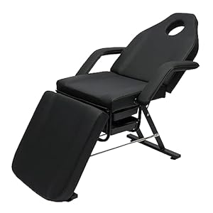 Tattoo Chair for Client, Multipurpose Massage Bed, Spa & Salon Facial, Tattoo Chair, Tattoo Chair Massage Bed Adjustable, Salon Equipment Barber Chair Salon Chair, 65° Backrest Tilt – 70° Foot Tilt