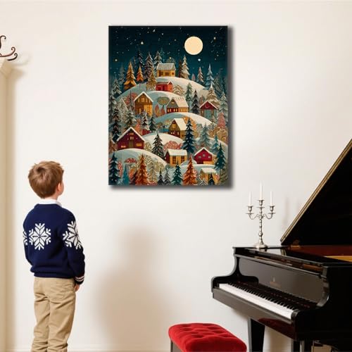 Toile murale féerie d'hiver | Idée décoration de Noël originale pour la maison