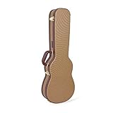 Crossrock Hardshell Vintage, 5-String Deluxe Wood Hard Case for Baritone Ukulele, Vinyl Tweed, (CRW600BUTW)