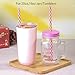 Dakoufish 12 Piece 9 Inch Reusable Plastic Thick Drinking Straws BPA Free Mason Jar Straws transparent small Stripe (9inch Red)