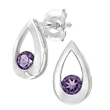 Citerna 9 ct White Gold 0.20 ct Amethyst Teardrop Earrings