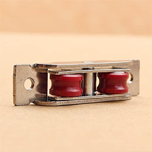 Roulette porte coulissante en inox et nylon avec fente pour vitre et fenetre lot de 4