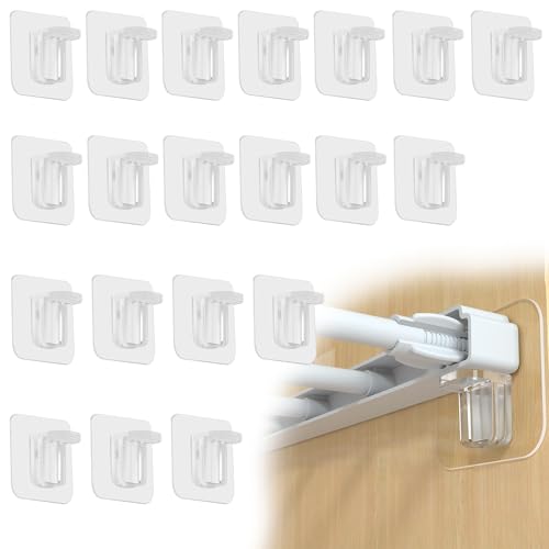 20 Piezas Soporte de Estante Transparente de Alta Resistencia, Soporte Balda Adhesiva de Estante sin Perforaciones, Clavijas en Forma de Autoadhesivo de Plástico para Armarios Zapateros Gabinetes
