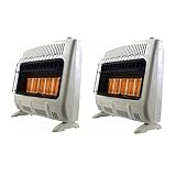 Mr. Heater Corporation F299830 Vent-Free 30,000 BTU Radiant Propane Heater, Heats Up to 500 SqFt Indoor Outdoor w/Battery Powered Ignition (2 Pack)