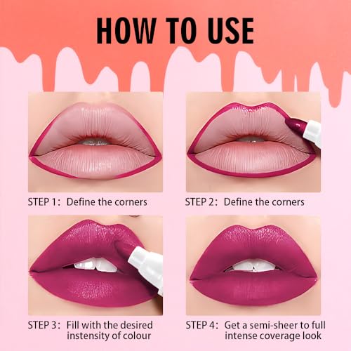 Image of Hydrating Matte Lip Stain, 24 Hour Lipstick Lip Liner Pencil, Precise Chisel Tip Marker, With High Color Payoff Makeup Long Lasting Waterproof Smudge Proof Formula (01, 1 Count (Pack of 1))