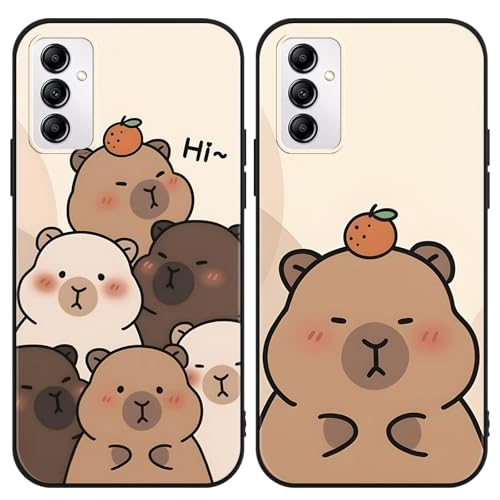 Yimctoie [2 Piezas Anime Funda para Samsung Galaxy A14 5G 6.6'', Carcasa con Diseño de Aesthetic Capybara Ultrafina Suave TPU Cover Kawaii Carpincho Antigolpes Protectora Case, Funny
