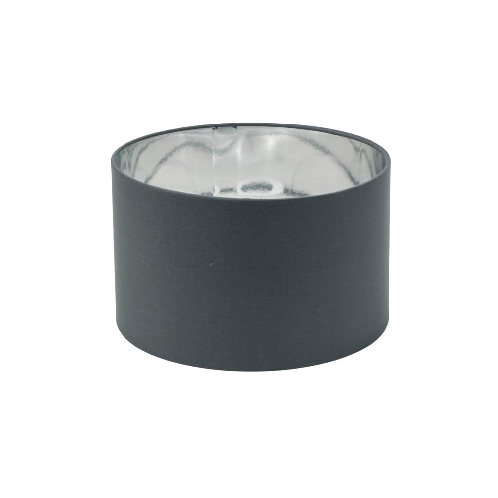ValueLights Reni Easy Fit Ceiling Lamp Shade Small Charcoal with Chrome Inner