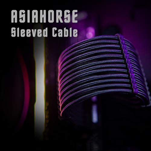 Cabo com manga de fonte de alimentação Asiahorse para cabo de extensão de fonte de alimentação Kit de fios 1x24-PIN / 2x8-PIN (4 + 4) M/B, 3x8-PIN (6 + 2) PCI-E (black) - Imagem 7