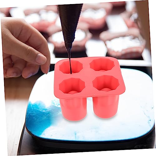 Molde para cubitos de hielo de silicona en forma de copa rojo miniatura 3