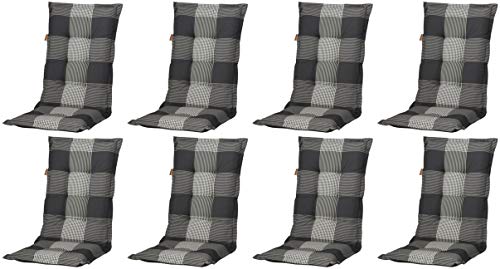 Madison 8 x 8 cm Hochlehner C 184", grau anthrazit kariert, 120 x 50 x 8 cm