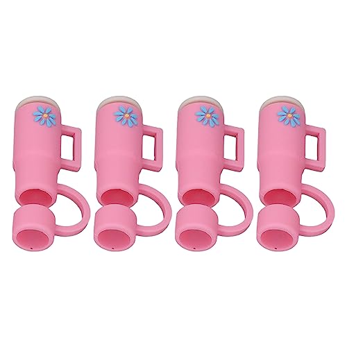 Decorative Straw Protector Covers for Shopping, Pack of 4, Impact Resistant, for All Ages (#3)