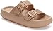 WHITIN Slippers for Women Men Open Toe Massage Sandals Foam Cushion Extremely Comfy Sandals Adjustable Unisex Shower Slides Platform Double Buckle Sandles Brown