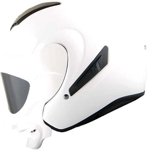 Miniatura 10 de Martian - Casco de fibra de carbono auténtica para motocicleta modular con tapa completa, color negro (3.5 libras), aprobado por DOT.