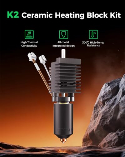 Image of Creality Official K2 Ceramic Heating Block Hotend Kit, with Quick-swap Nozzle Kit, Supports 300C High Temperature, All-Metal Integrated Design Extruder Hotend Kit for 3D Printers K2 Combo