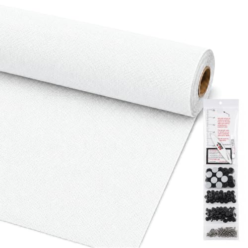 EZ-SNAP Home Exterior Sun Shades for Windows - 3' x 6' Black Mesh Sun Screen with 30 White No-Drill Snap Fasteners - Quick & Easy to Install for Summer