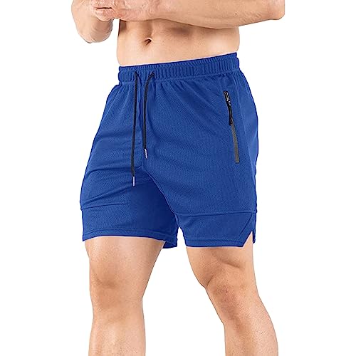 Pantalones Cortos Hombre-Pantalones Deportivos para Hombre, Fitness y Correr, de Malla Ligera, Transpirables, con Pantalones Cortos
