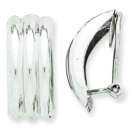 14K White Gold Omega Clip On Earrings Jewelry #TOP14