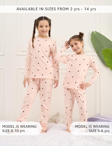 Image of Amazon Brand - Symbol Girls Night Dress | 100% Cotton T-Shirt & Pajama Set | Full Sleeves | Age 2-12 Years