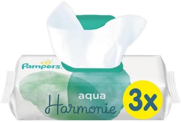 Aqua Harmonie Baby Wipes for Sensitive Skin, Hypoallergenic and Fragrance Free, 3 Packs of 48 Wipes
