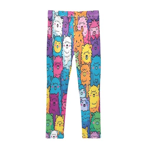 Bolaz Toddler Girls Leggings Printed Yoga Pants Leggings Purple Green Alpaca for Kids2