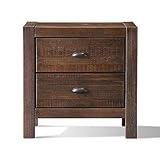 Rustic Nightstand Provides Classic Style & Contemporary Function. 2 Drawer Bed Organizer Features Sp