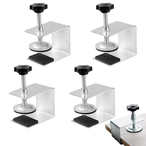 Esforzarse Clip de fijación de cajón, 4 piezas, abrazadera en C, plantilla estable de acero inoxidable para carpintería, fácil de usar y ajustar, herramienta de gabinete, abrazadera de instalación
