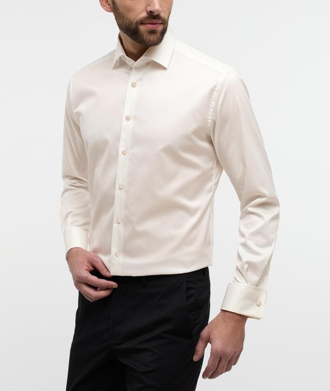 Men's Dress Shirts Formal Slim Fit Stretch Long Sleeve Button Down Shirt for Men Wrinkle Free Collar Business Shirts - Image 2