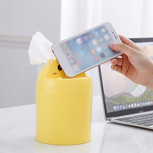 Splenssy Multifunctionele papieren handdoekhouder mobiele telefoon houder huishoudelijke opbergdoos geel - Image 5