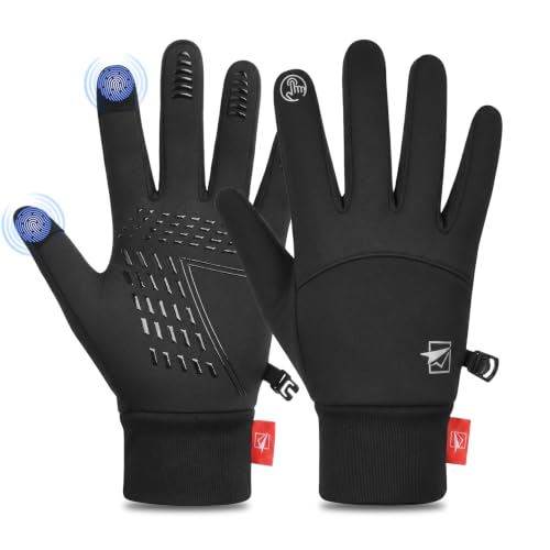 Cevapro Fahrradhandschuhe Warme Winterhandschuhe wasserdichte Touchscreenhandschuhe Winddichte Laufhandschuhe rutschfeste