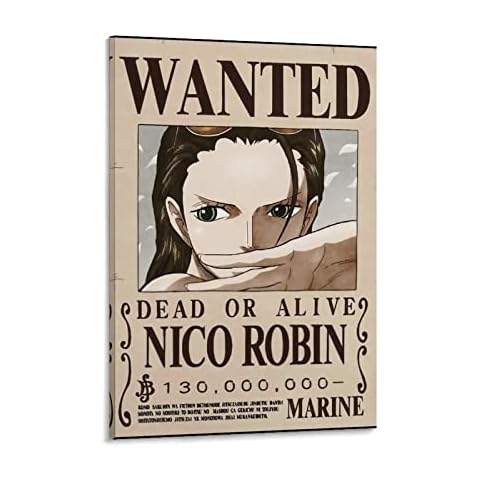 One Piece Poster Robin Wanted Order Anime Poster Decorative Painting Canvas Wall Art Living Room Posters Bedroom Painting 20x30inch(50x75cm) Cover
