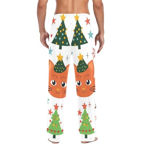 Christmas Santa Men's Pajama Bottoms Plaid Pajamas Pants for Men Soft Long Lounge Woven Pj Sleep Pant with Pockets3