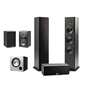 Polk Audio 5.1 Channel Home Theater System with Powered Subwoofer |Two (2) T15 Bookshelf, One (1) T30 Center Channel…